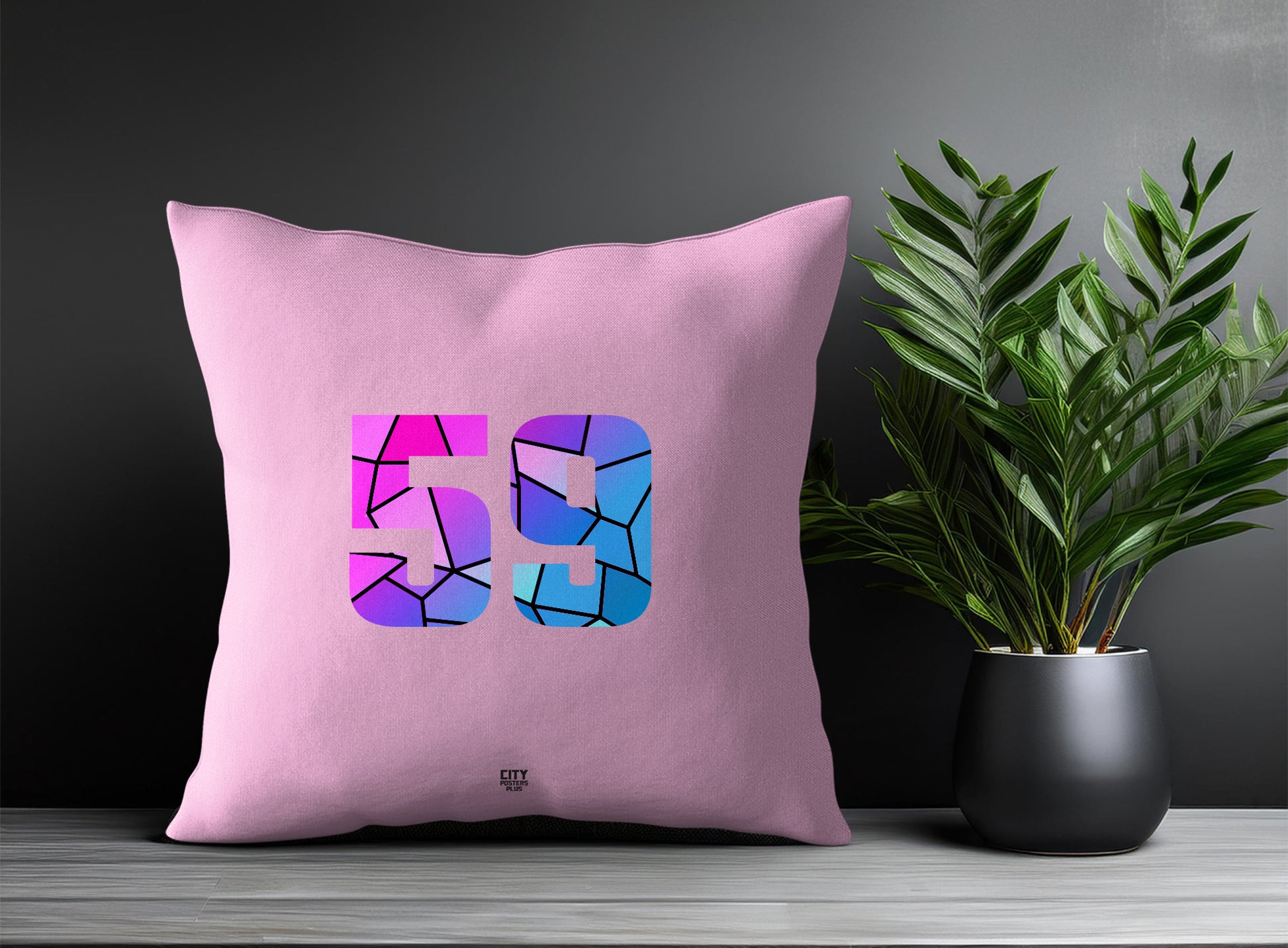 59 Number Square & Rectangle Pillow Cases | Print Deliver Plus by City Posters Plus