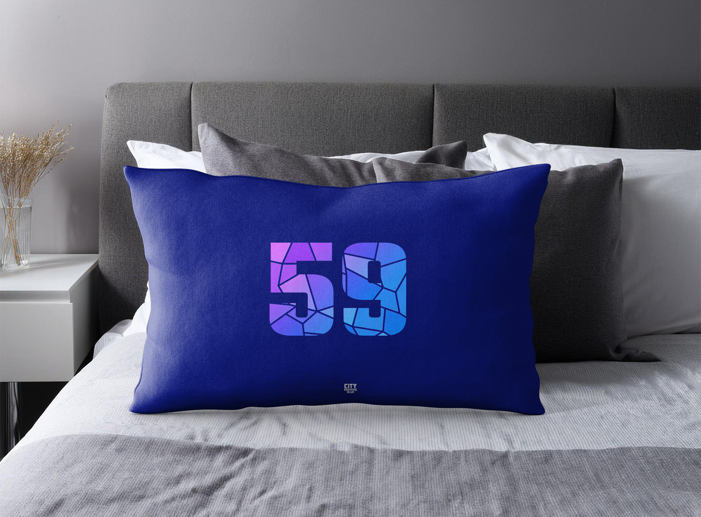 59 Number Square & Rectangle Pillow Cases | Modern Numeric Throw Pillow Covers | Print Deliver Plus by City Posters Plus