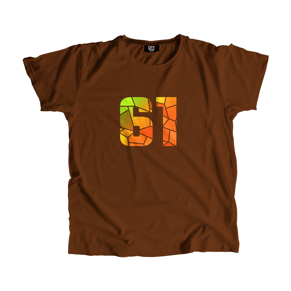 61 Number Men Unisex T-Shirt  (Brown)| Classic Numeric Graphic Tee