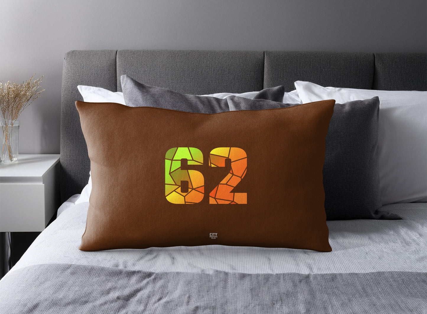 62 Number Square & Rectangle Pillow Cases | Modern Numeric Throw Pillow Covers | Print Deliver Plus by City Posters Plus