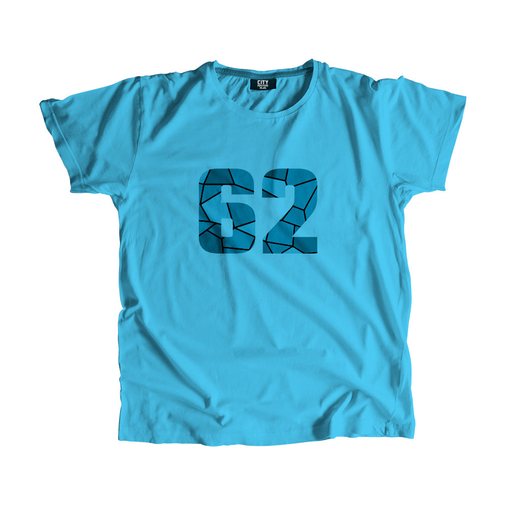 62 Number Men Unisex T-Shirt  (Sky Blue)| Classic Numeric Graphic Tee
