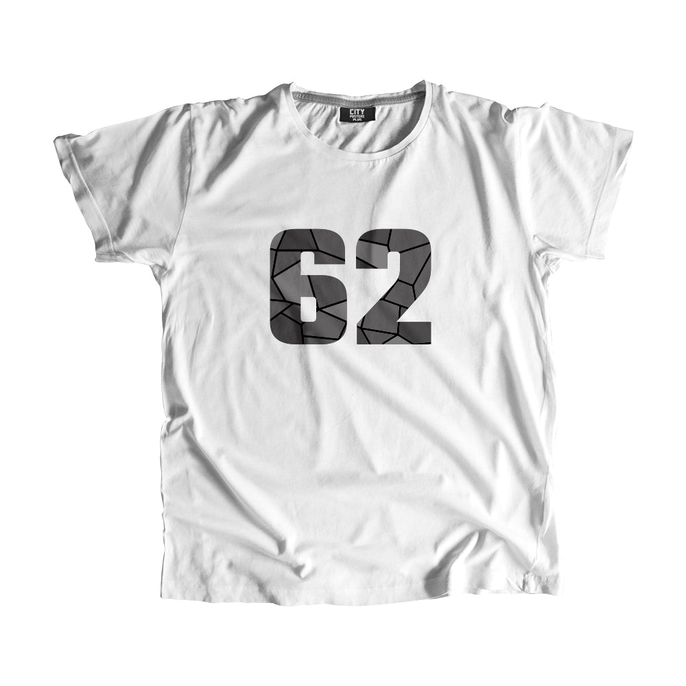 62 Number Men Unisex T-Shirt  (White)| Classic Numeric Graphic Tee
