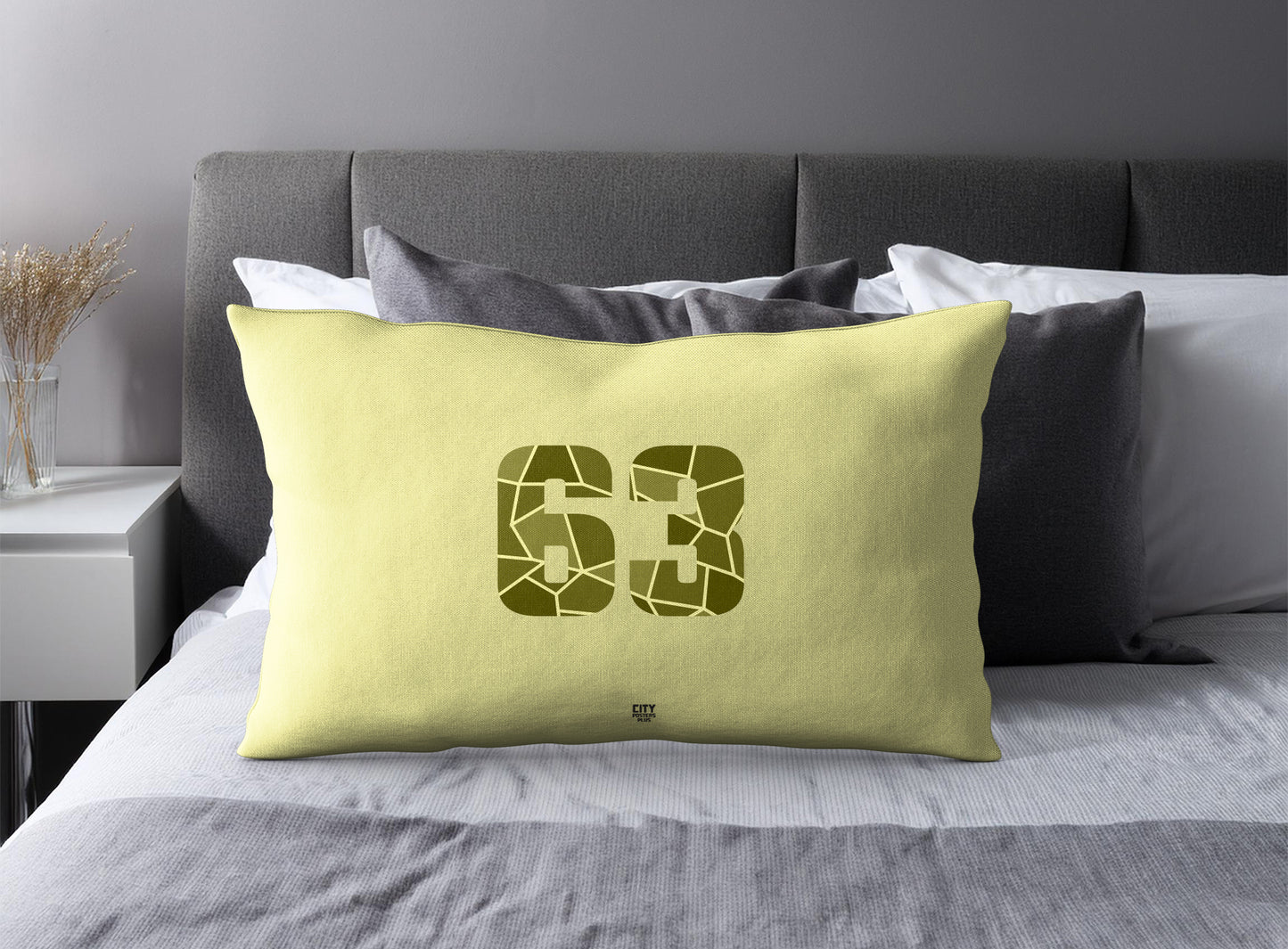 63 Number Square & Rectangle Pillow Cases | Modern Numeric Throw Pillow Covers | Print Deliver Plus by City Posters Plus