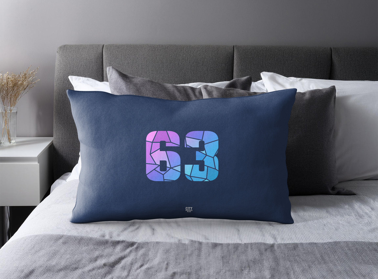 63 Number Square & Rectangle Pillow Cases | Modern Numeric Throw Pillow Covers | Print Deliver Plus by City Posters Plus