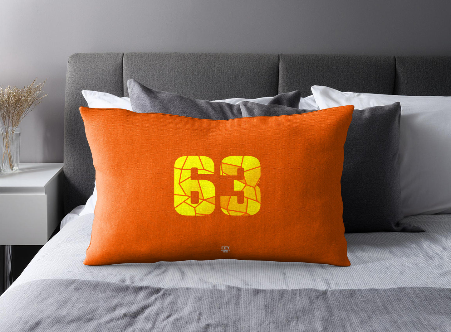 63 Number Square & Rectangle Pillow Cases | Modern Numeric Throw Pillow Covers | Print Deliver Plus by City Posters Plus