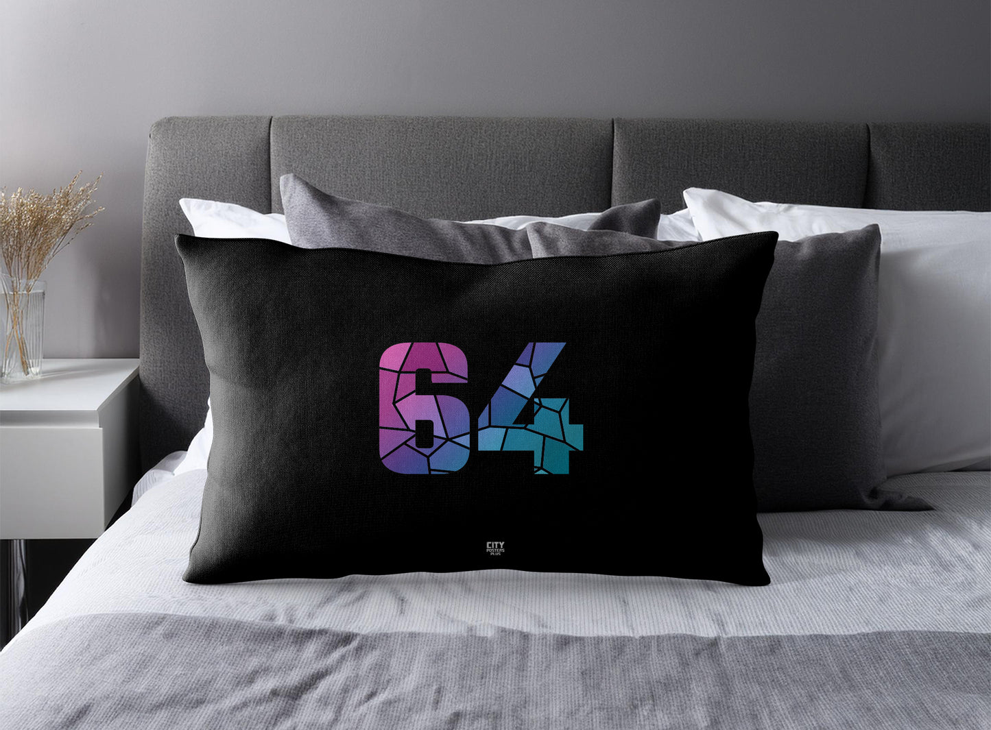 64 Number Square & Rectangle Pillow Cases | Modern Numeric Throw Pillow Covers | Print Deliver Plus by City Posters Plus