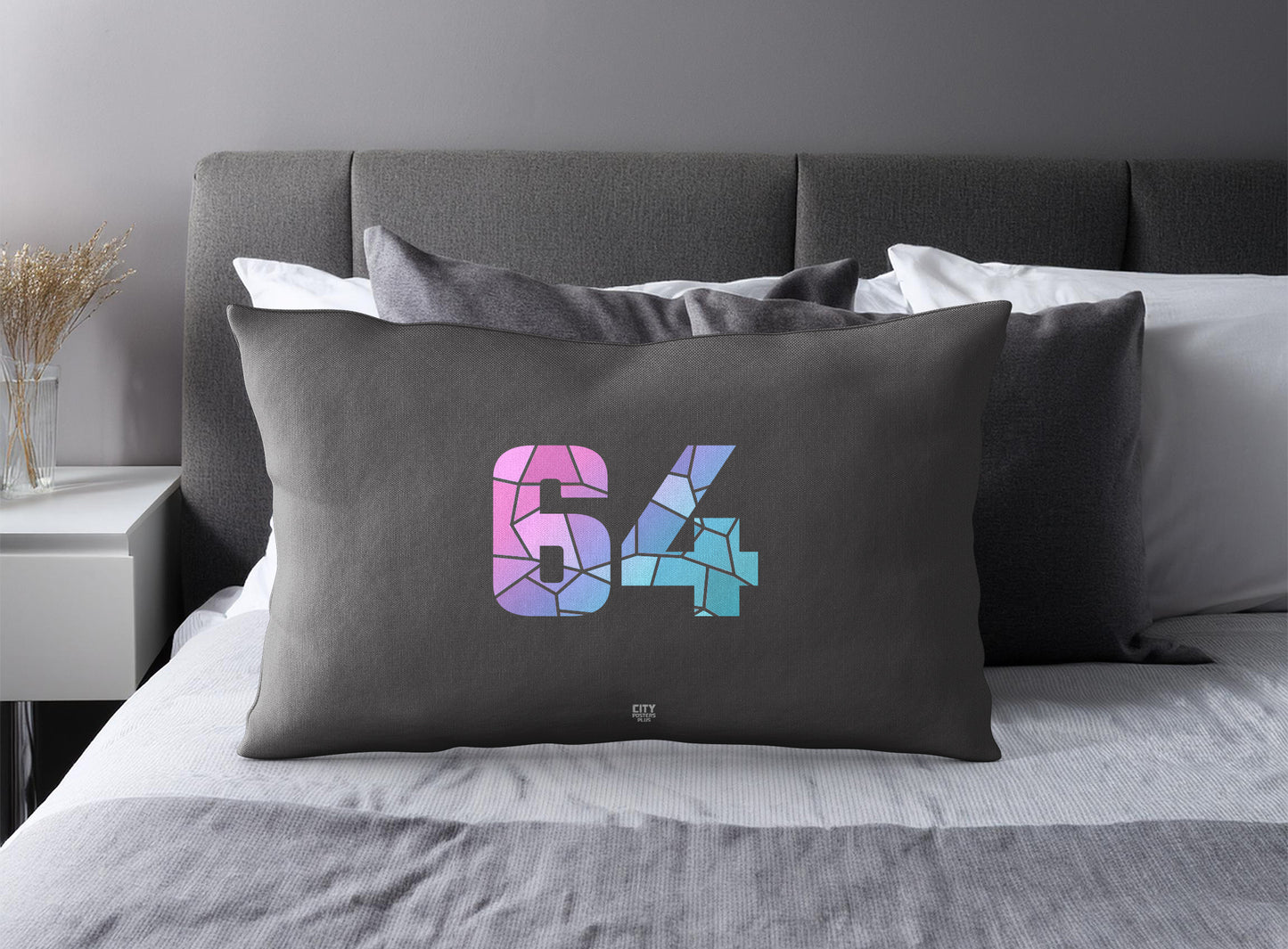 64 Number Square & Rectangle Pillow Cases | Modern Numeric Throw Pillow Covers | Print Deliver Plus by City Posters Plus