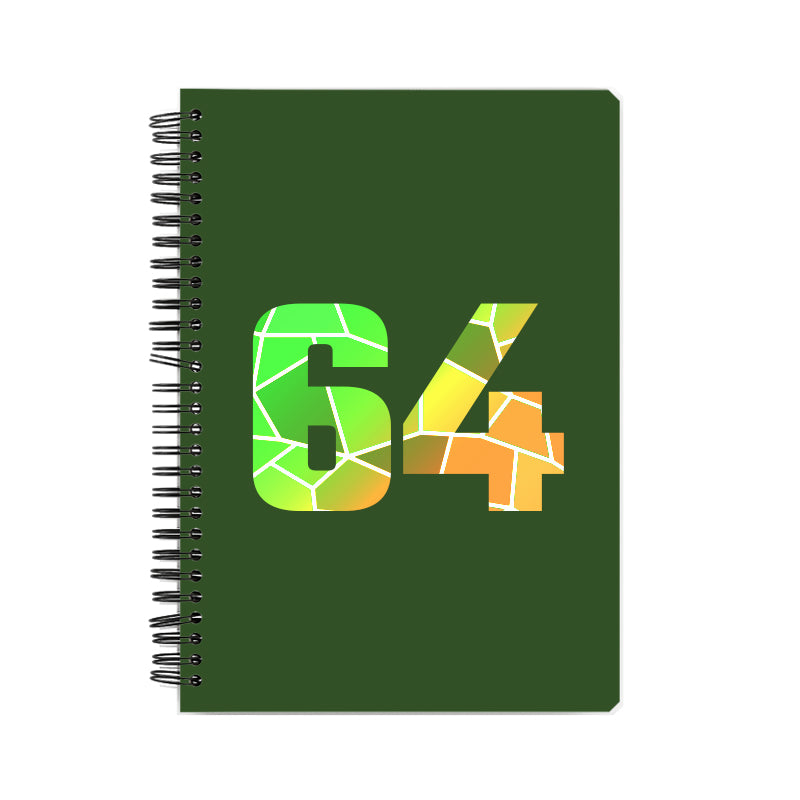 64 Number Notebook (Olive Green)