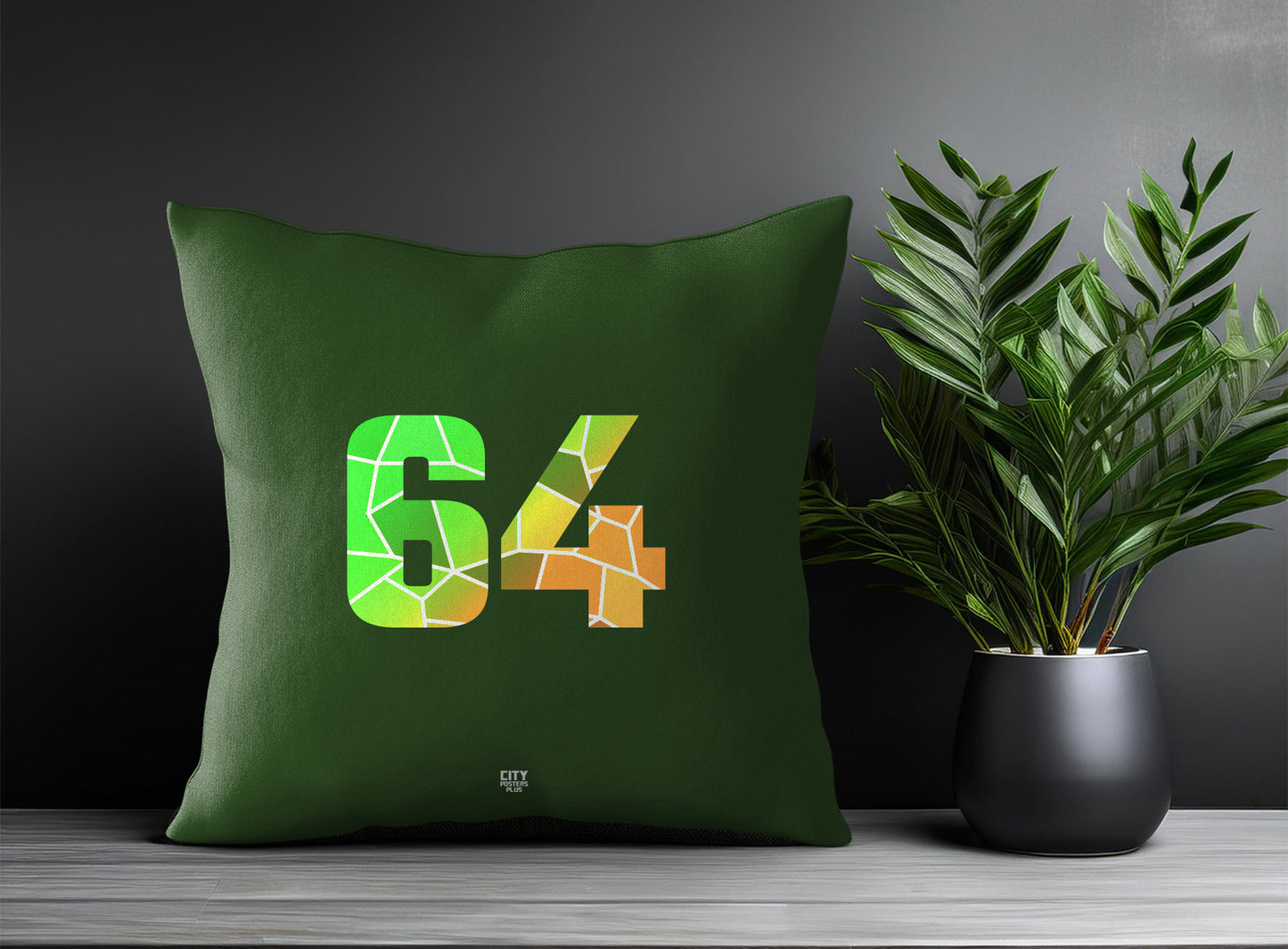 64 Number Square & Rectangle Pillow Cases | Print Deliver Plus by City Posters Plus