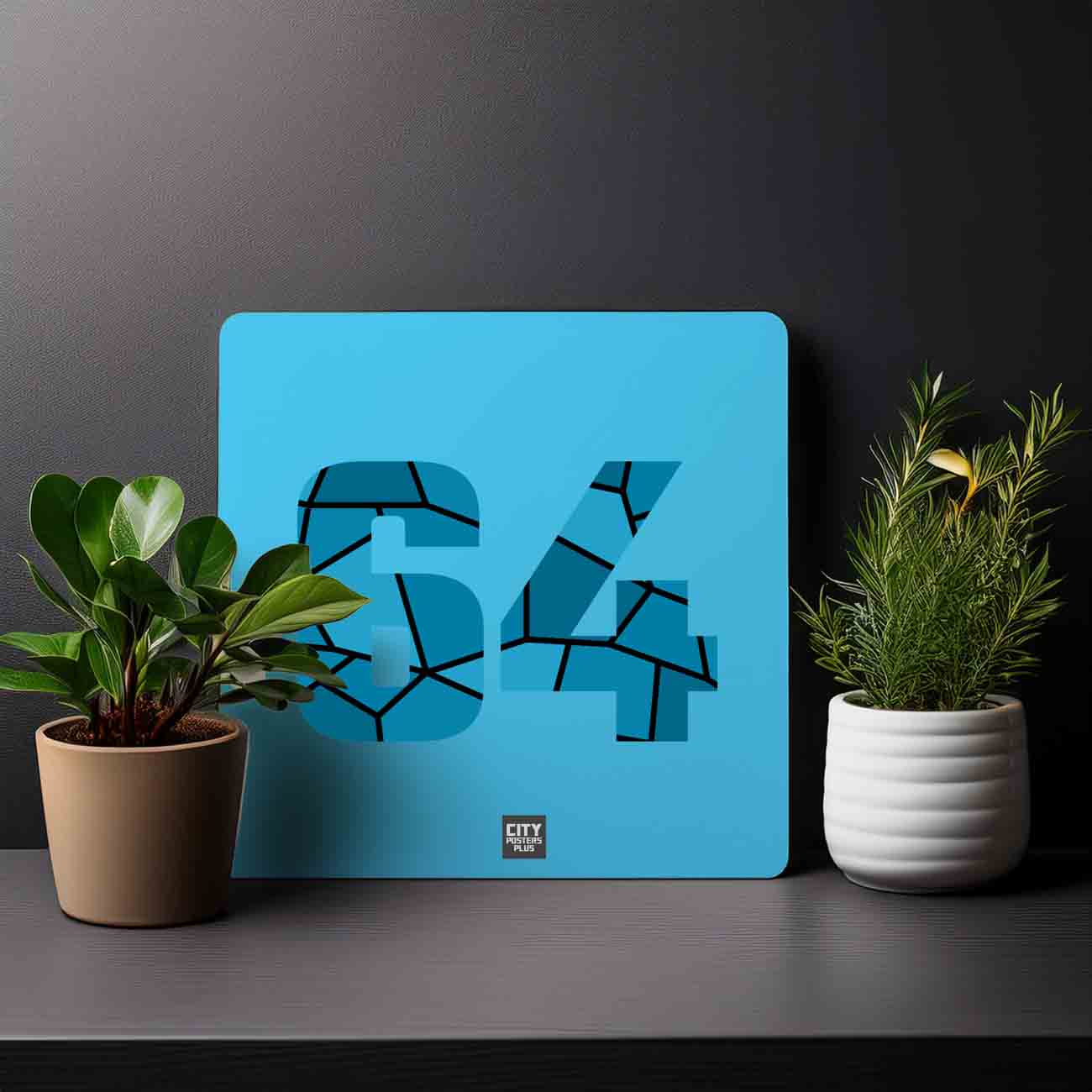 64 Number Mousepad (Sky Blue)