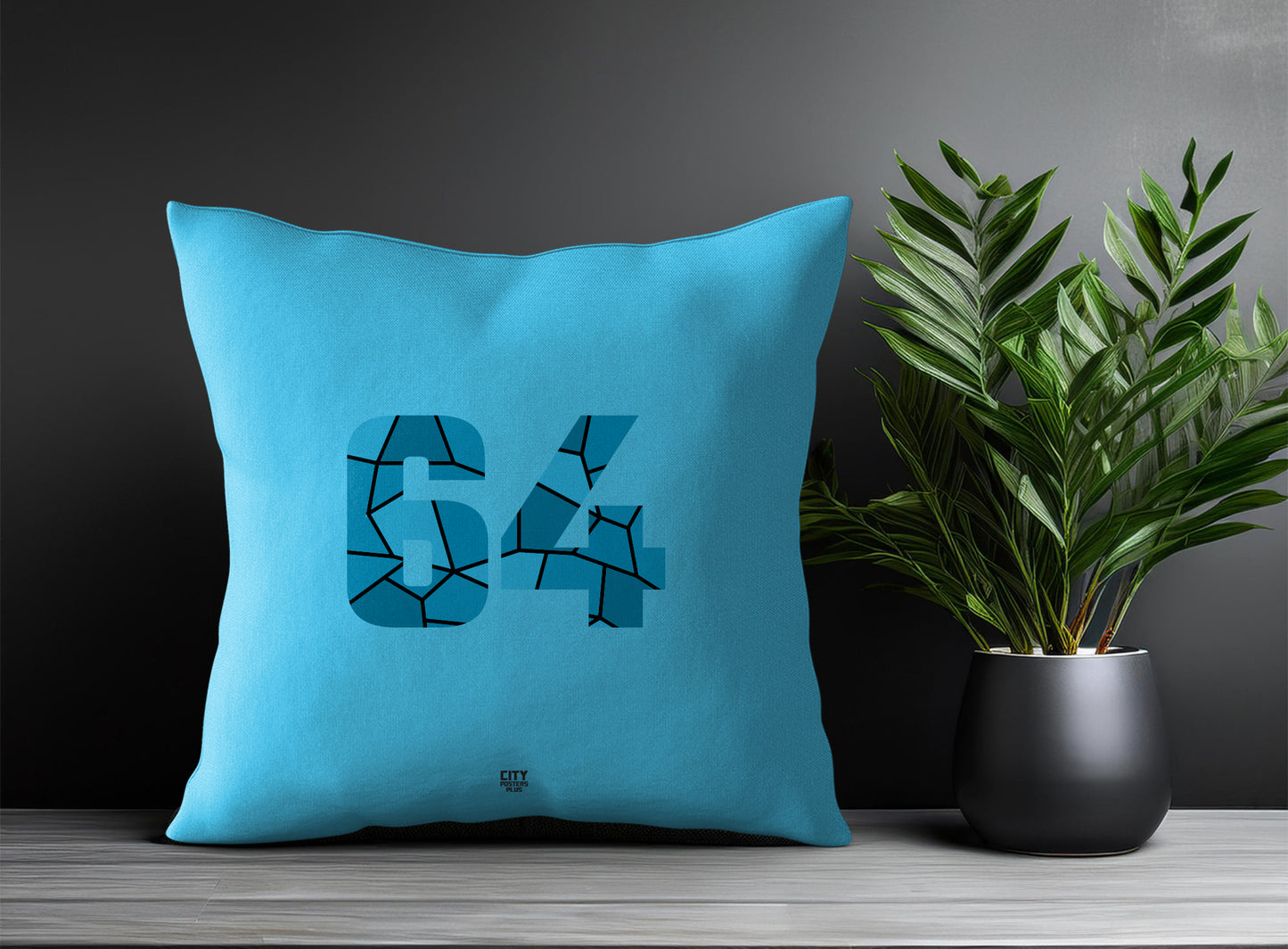64 Number Square & Rectangle Pillow Cases | Print Deliver Plus by City Posters Plus