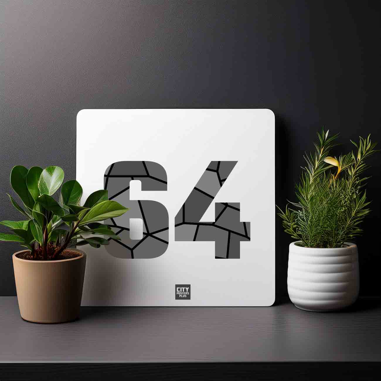 64 Number Mousepad (White)