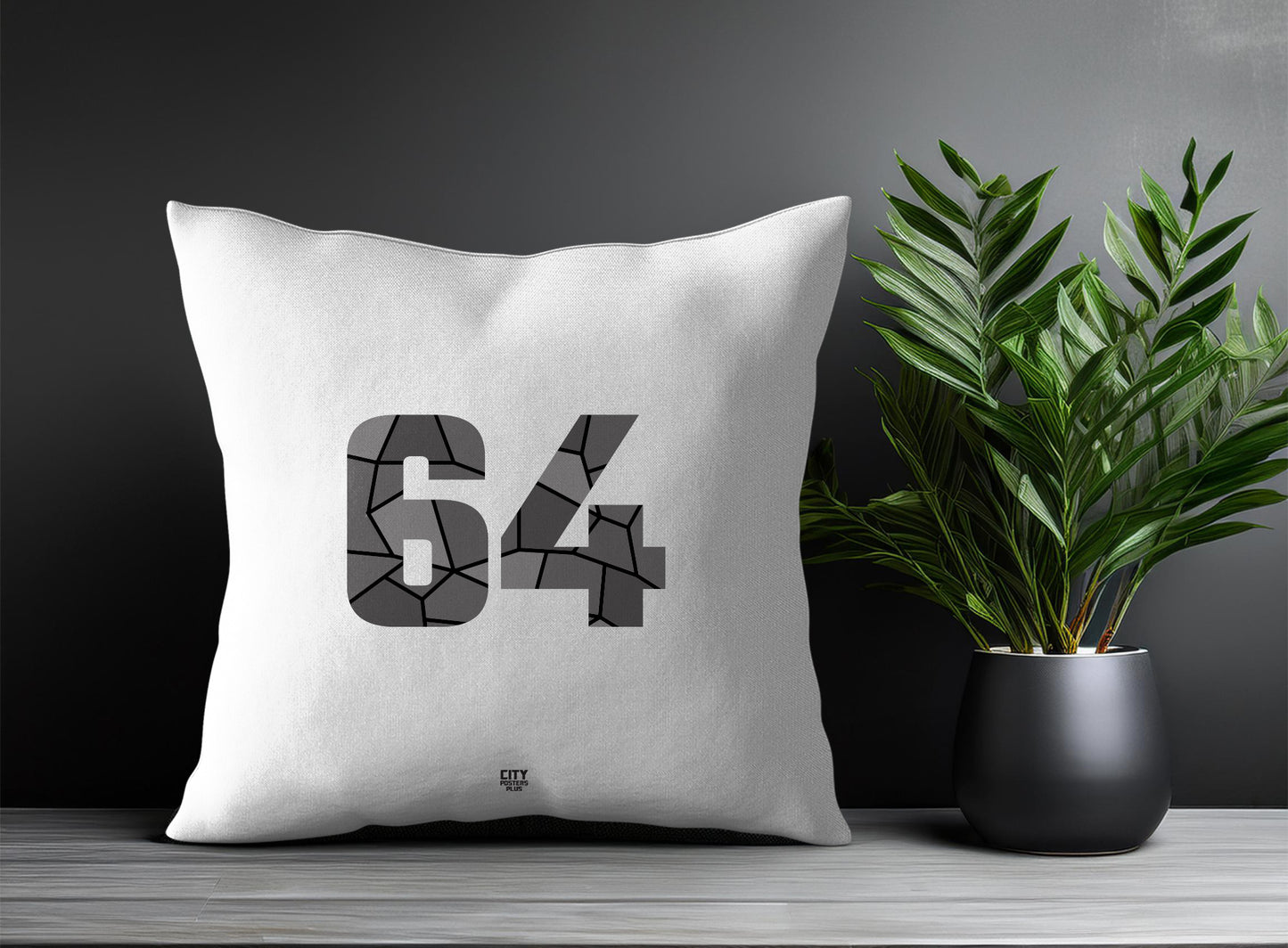 64 Number Square & Rectangle Pillow Cases | Print Deliver Plus by City Posters Plus