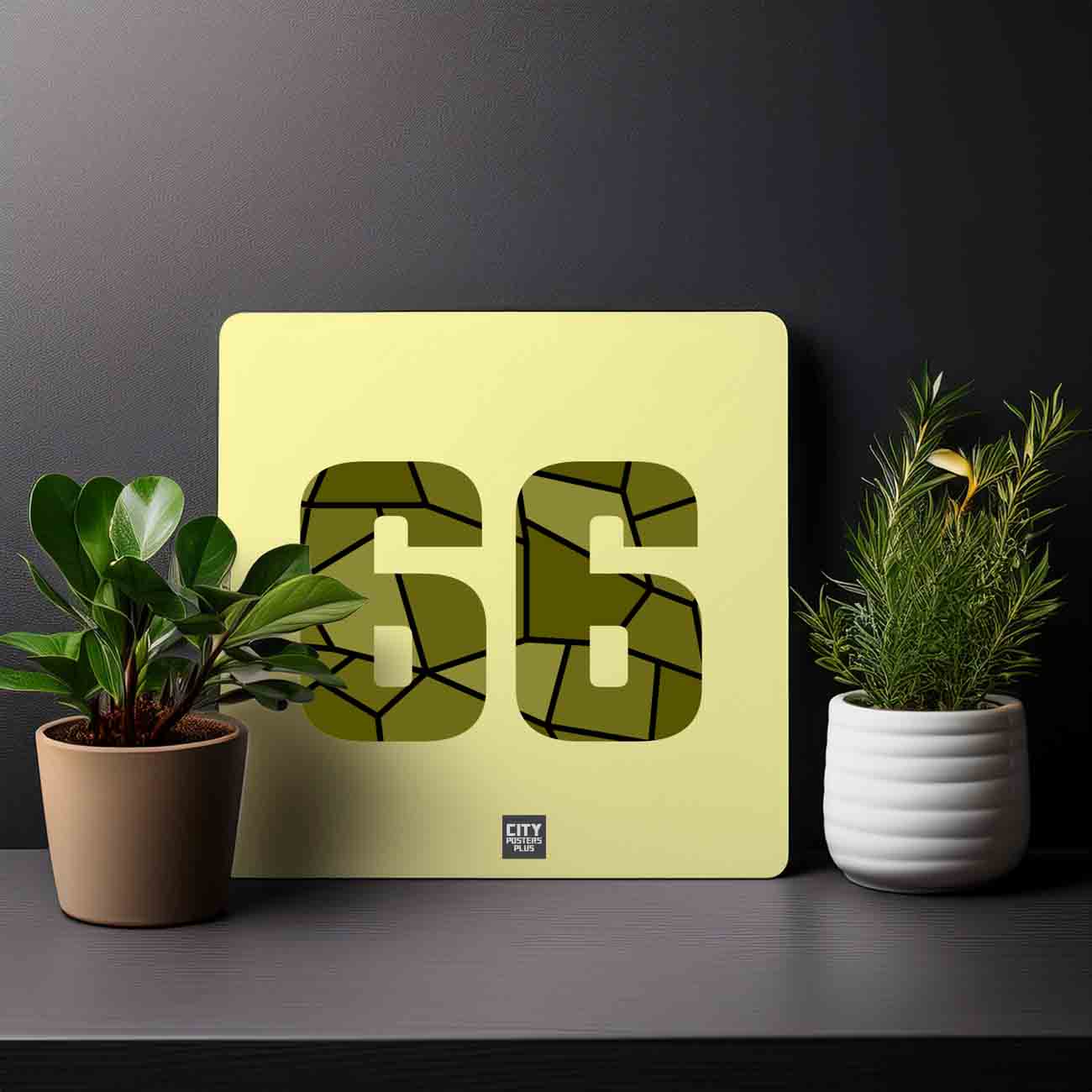 66 Number Mousepad (Butter Yellow)