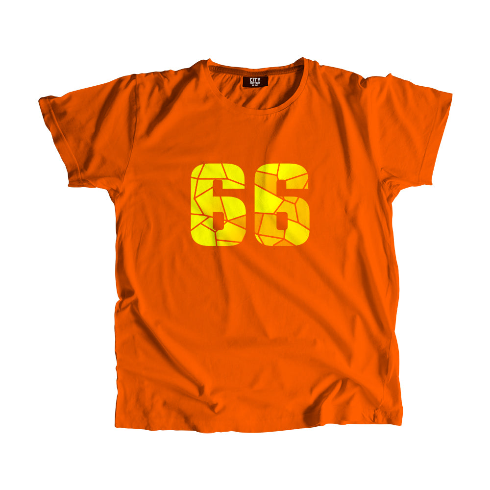 66 Number Men Unisex T-Shirt  (Orange)| Classic Numeric Graphic Tee