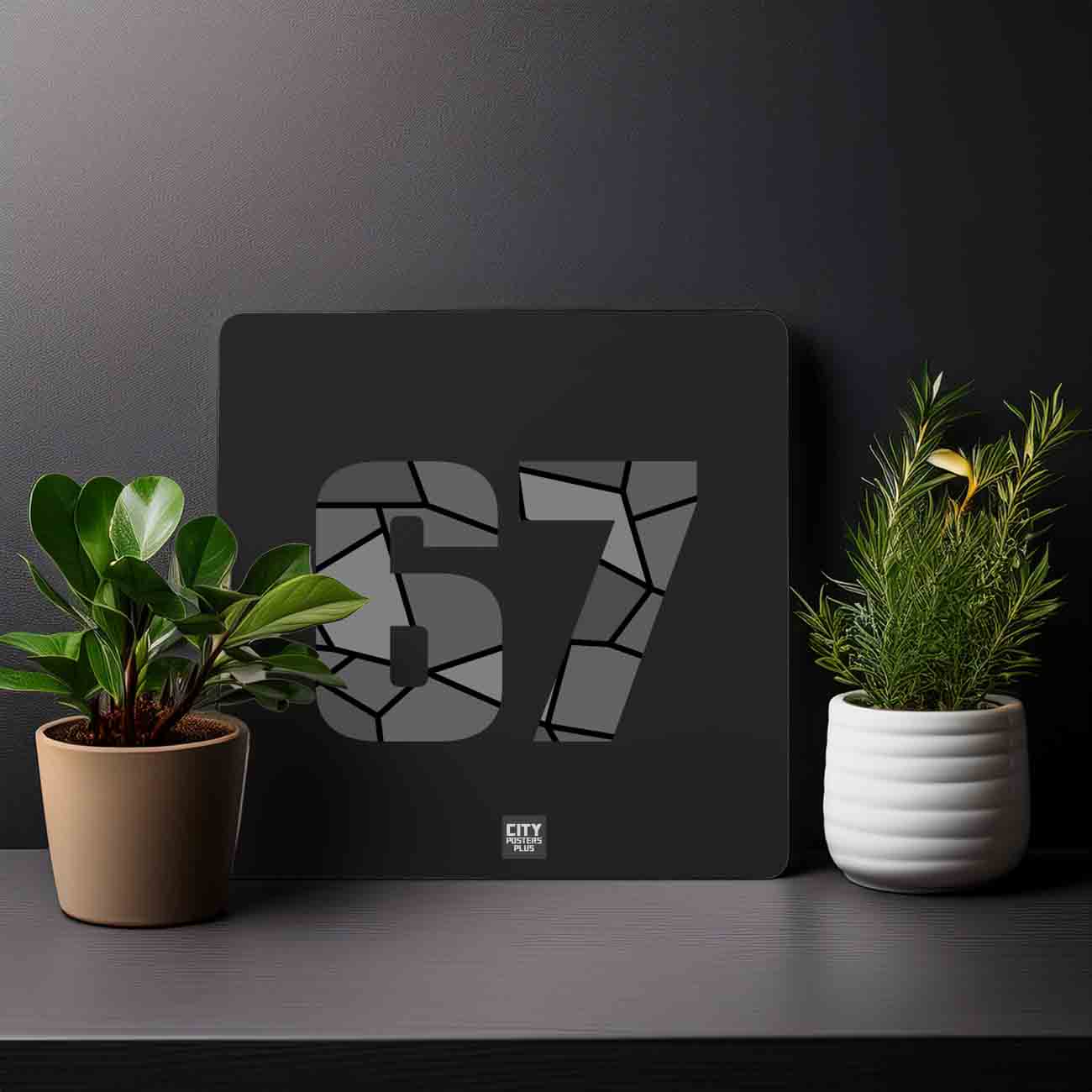 67 Number Mousepad (Black)