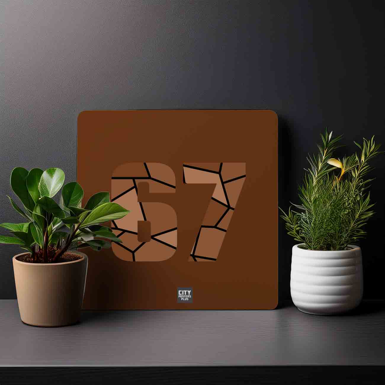 67 Number Mousepad (Brown)