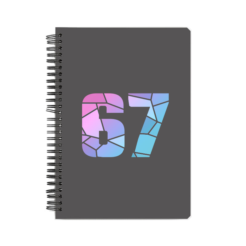 67 Number Notebook (Charcoal Grey)