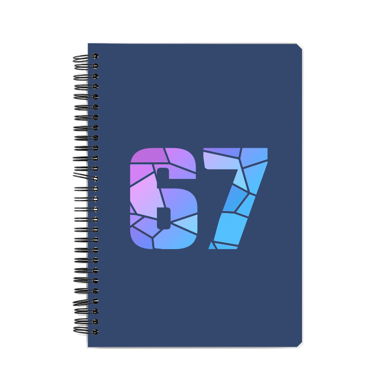 67 Number Notebook (Navy Blue)
