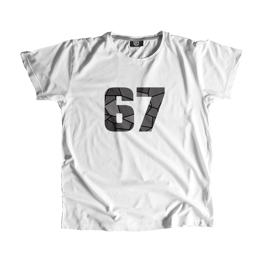 67 Number Men Unisex T-Shirt  (White)| Classic Numeric Graphic Tee