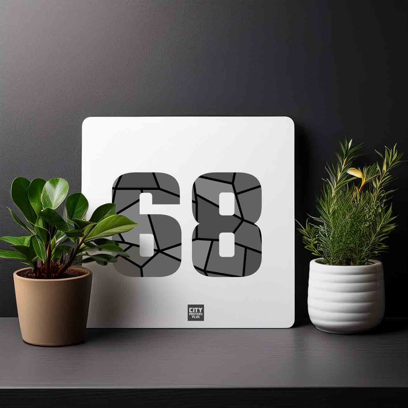 68 Number Mousepad (White)