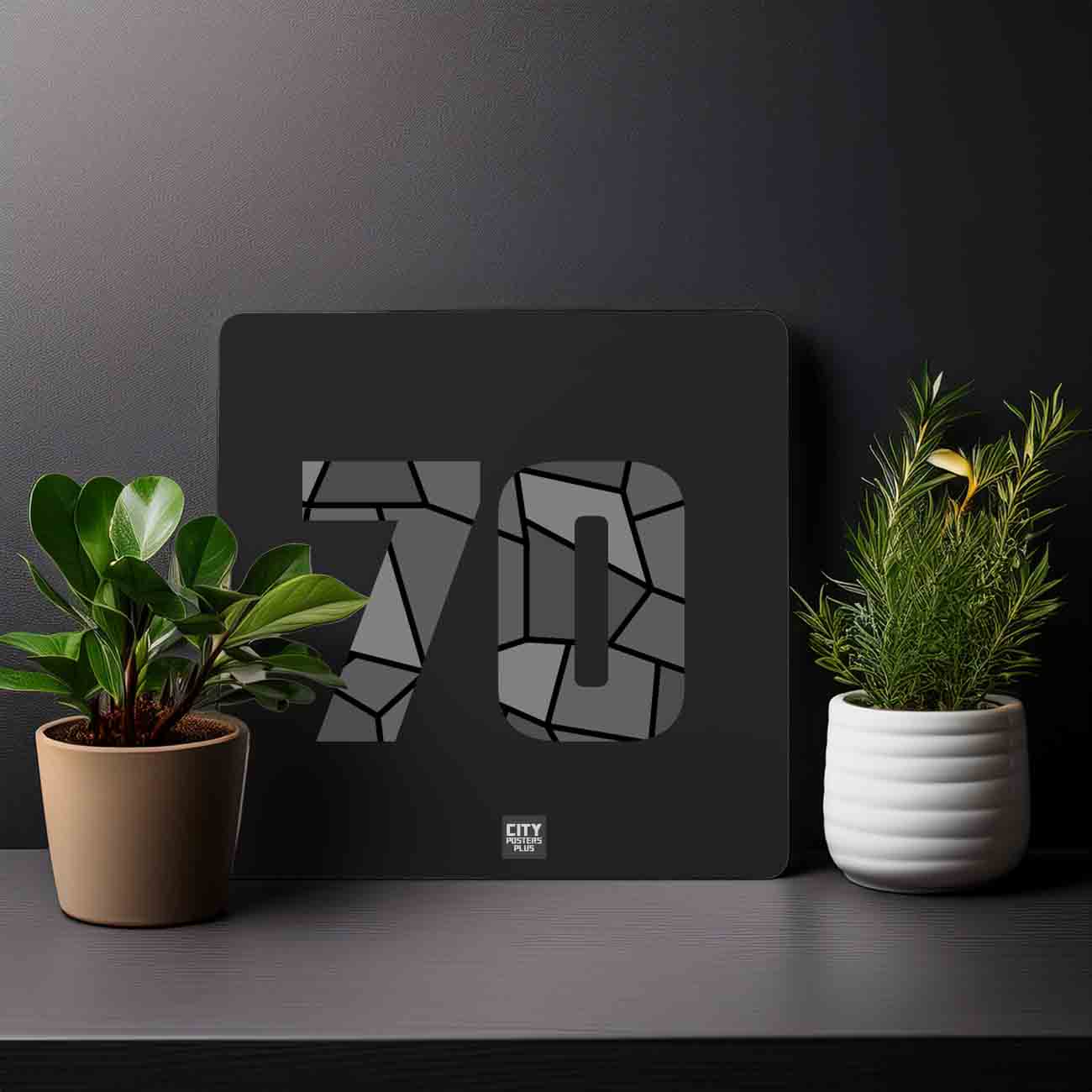 70 Number Mousepad (Black)