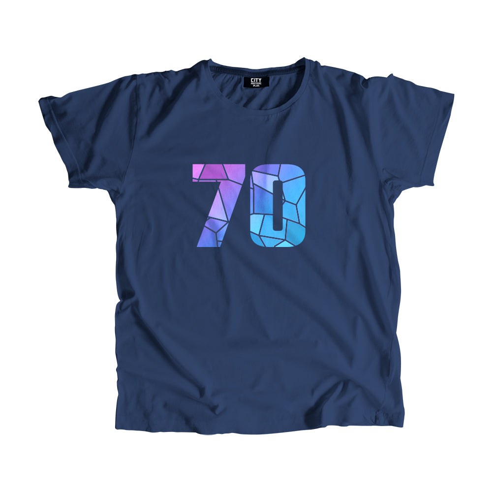70 Number Men Unisex T-Shirt  (Navy Blue)| Classic Numeric Graphic Tee
