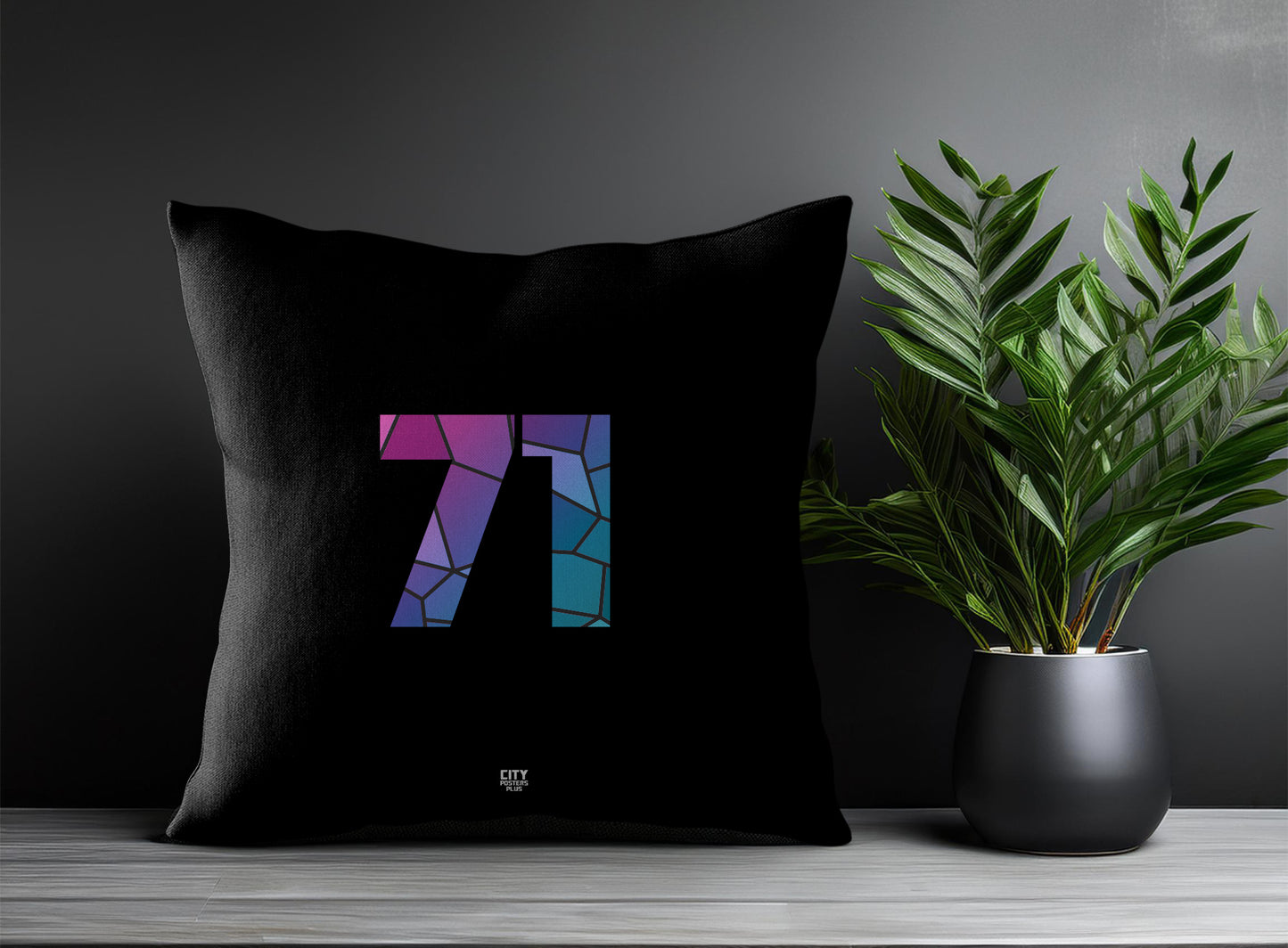 71 Number Square & Rectangle Pillow Cases | Print Deliver Plus by City Posters Plus