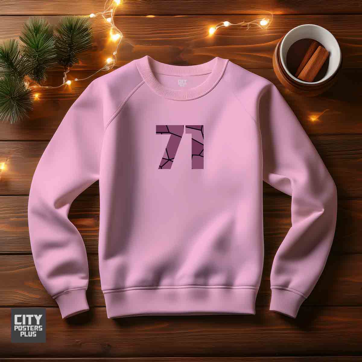 71 Number Unisex Sweatshirt (Light Pink)  Premium Graphic Crewneck