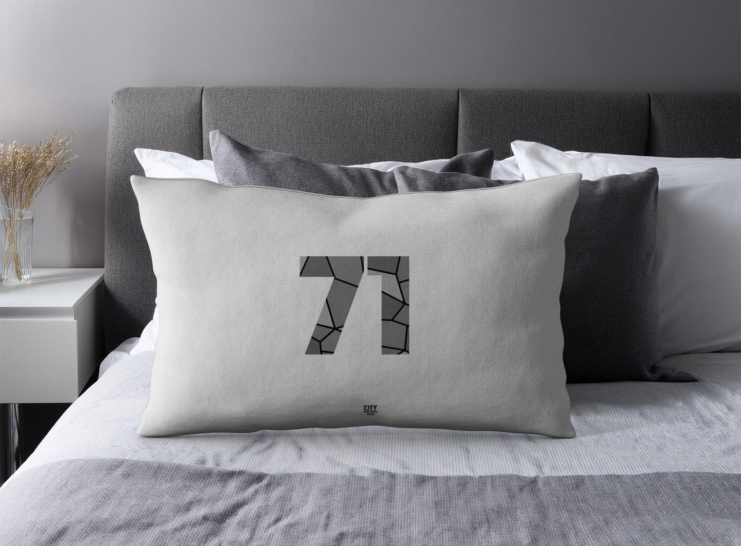 71 Number Square & Rectangle Pillow Cases | Modern Numeric Throw Pillow Covers | Print Deliver Plus by City Posters Plus