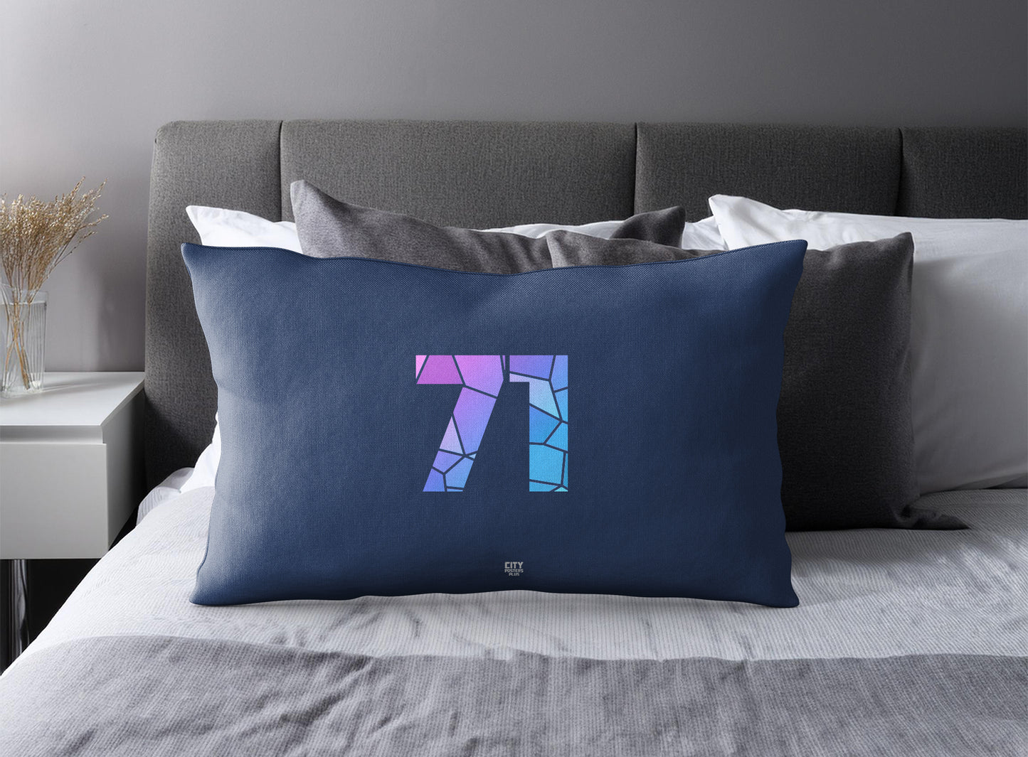 71 Number Square & Rectangle Pillow Cases | Modern Numeric Throw Pillow Covers | Print Deliver Plus by City Posters Plus