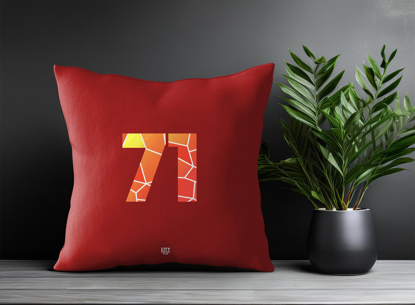 71 Number Square & Rectangle Pillow Cases | Print Deliver Plus by City Posters Plus