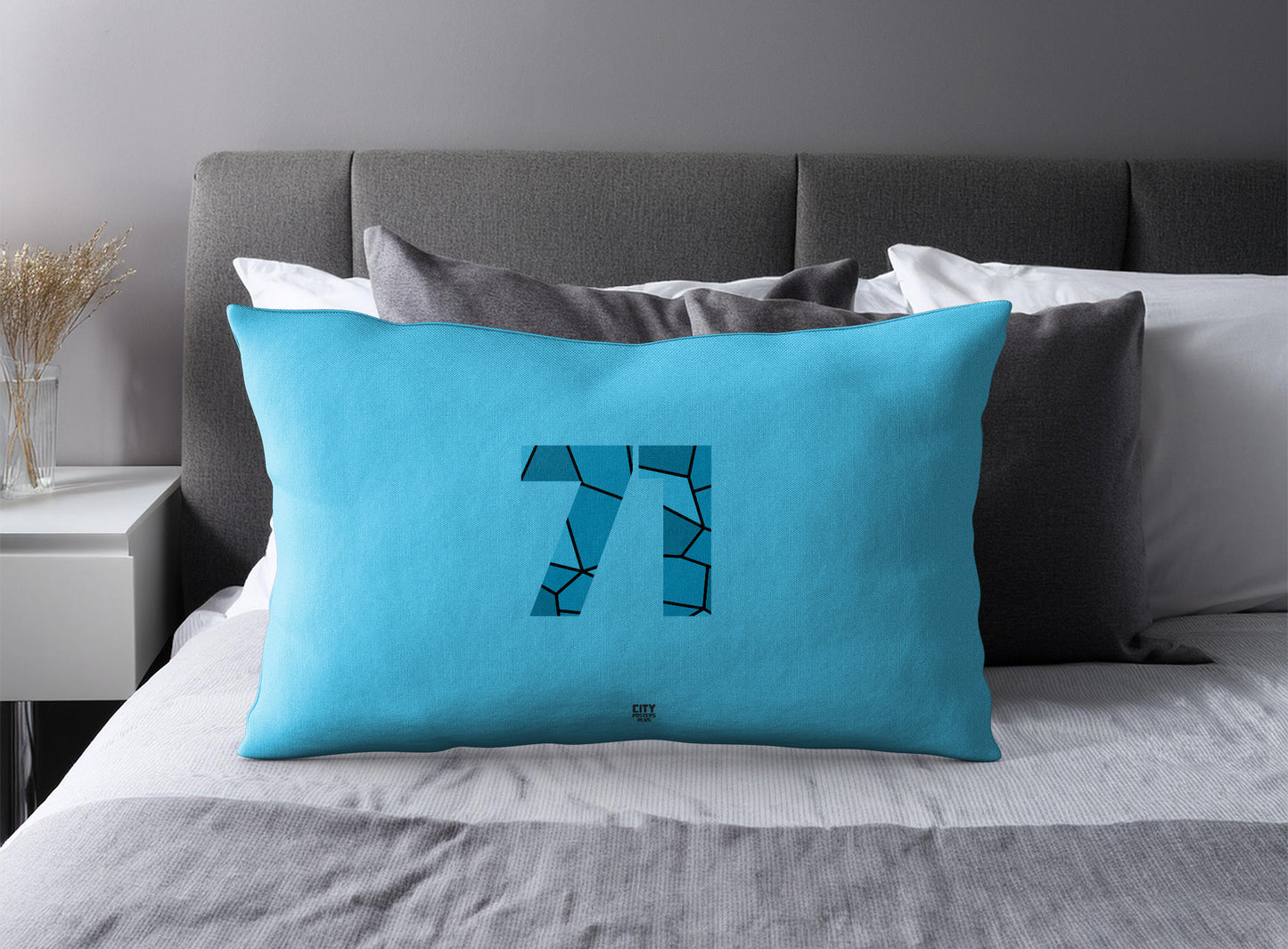 71 Number Square & Rectangle Pillow Cases | Modern Numeric Throw Pillow Covers | Print Deliver Plus by City Posters Plus
