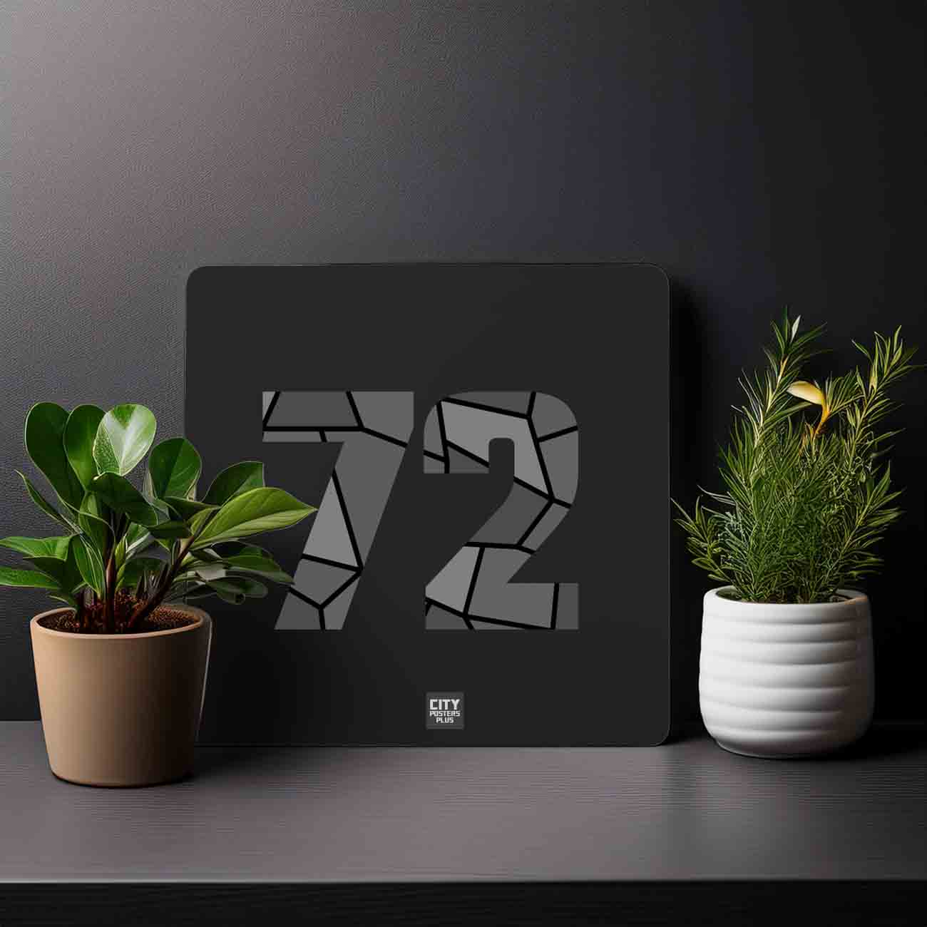 72 Number Mousepad (Black)