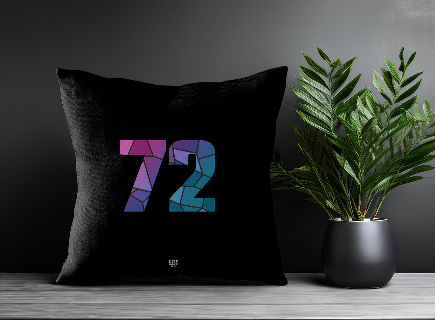 72 Number Square & Rectangle Pillow Cases | Print Deliver Plus by City Posters Plus