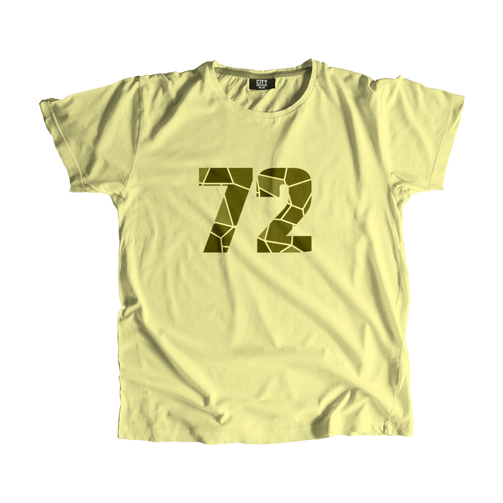 72 Number Men Unisex T-Shirt  (Butter Yellow)| Classic Numeric Graphic Tee