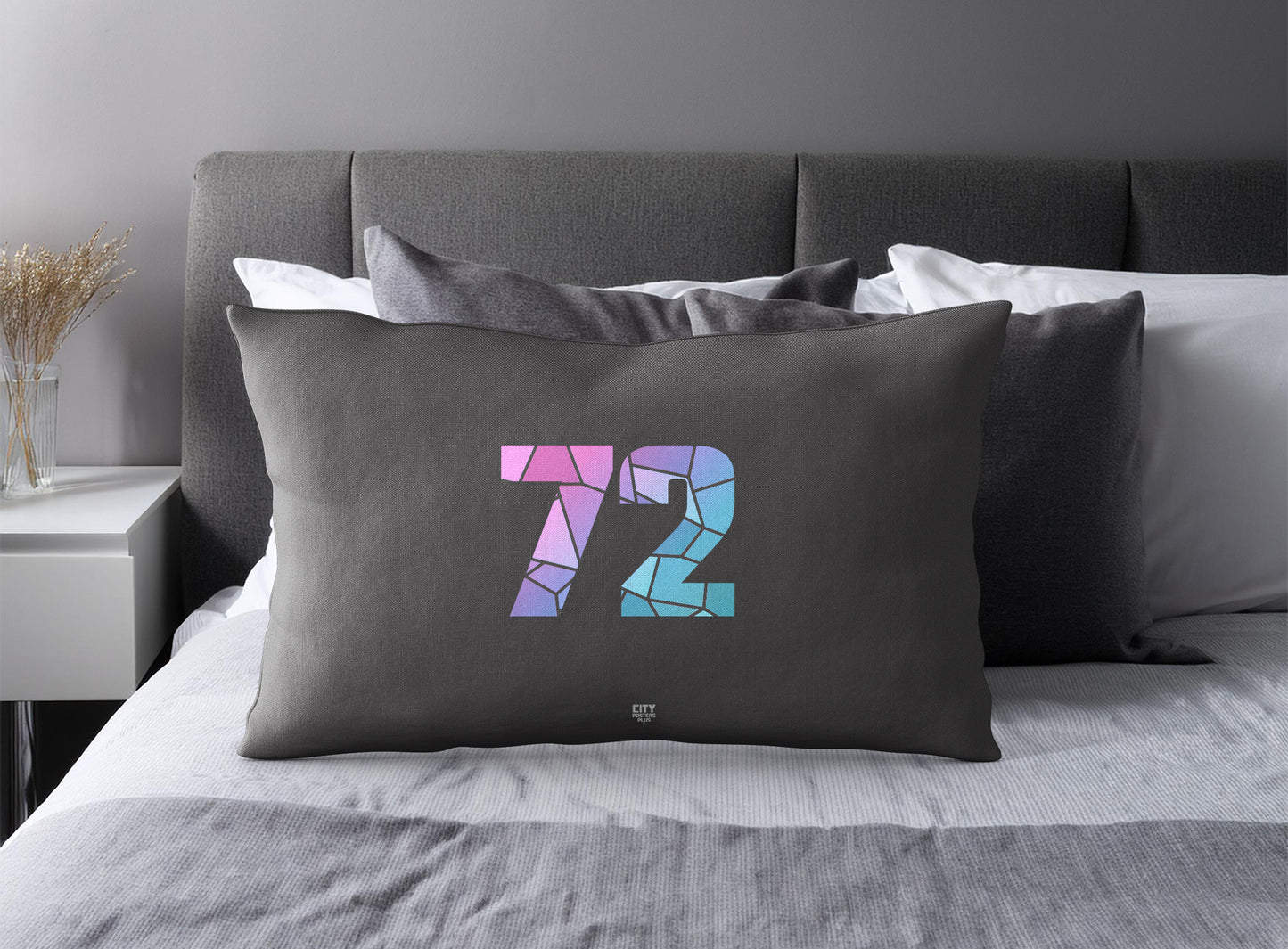 72 Number Square & Rectangle Pillow Cases | Modern Numeric Throw Pillow Covers | Print Deliver Plus by City Posters Plus