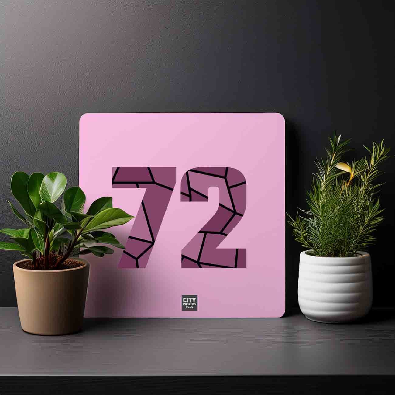 72 Number Mousepad (Light Pink)