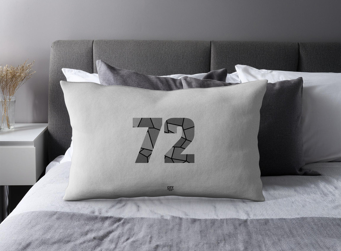 72 Number Square & Rectangle Pillow Cases | Modern Numeric Throw Pillow Covers | Print Deliver Plus by City Posters Plus