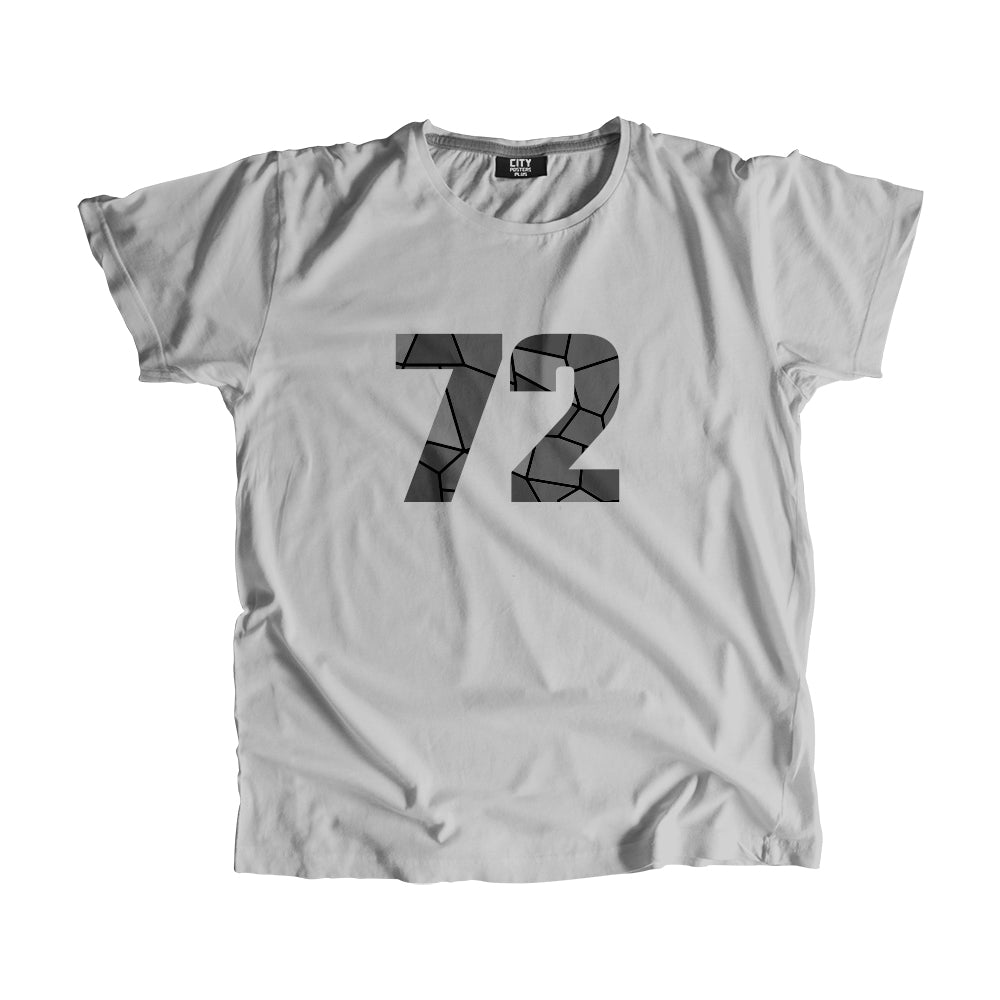 72 Number Men Unisex T-Shirt  (Melange Grey)| Classic Numeric Graphic Tee