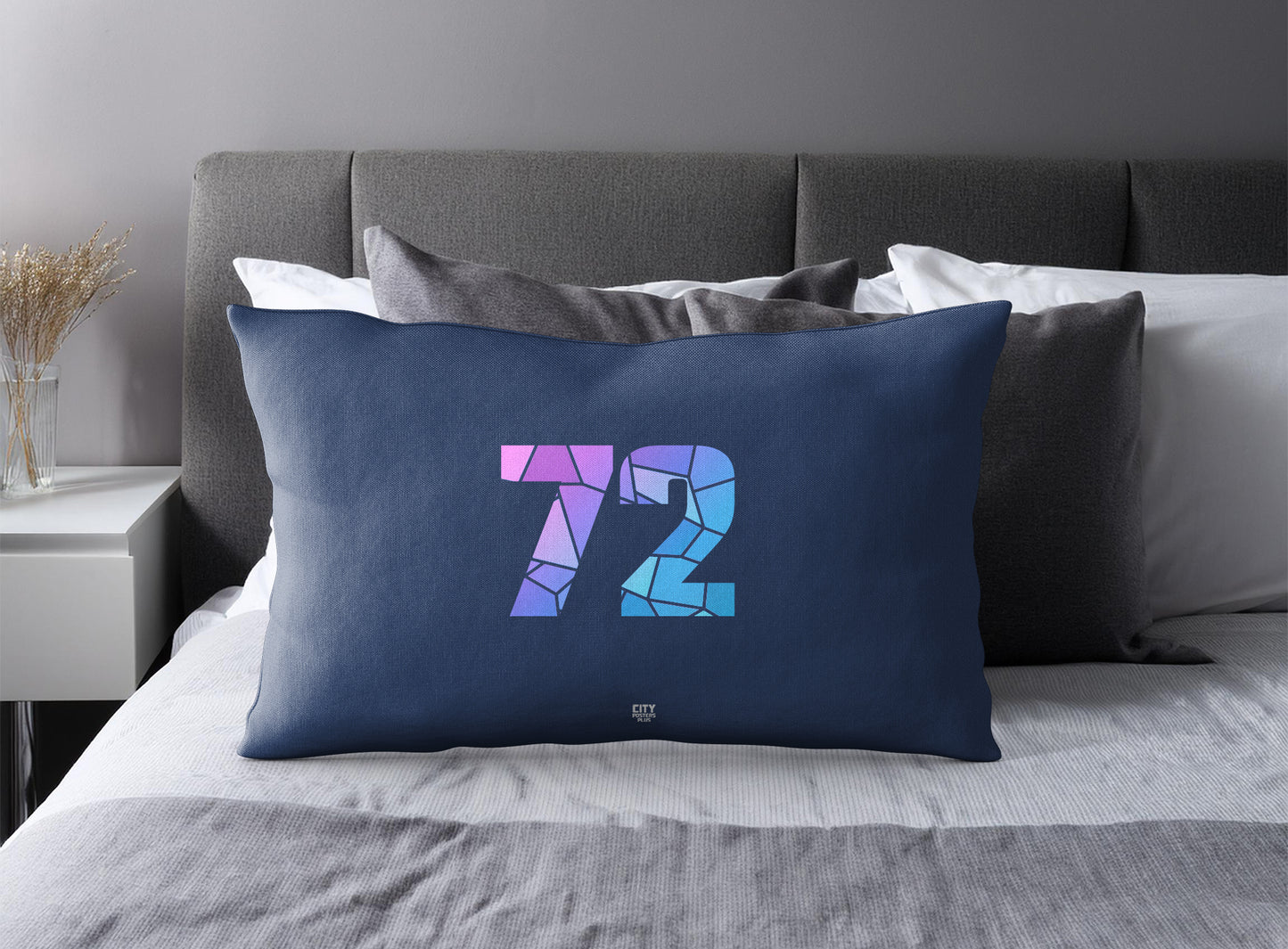 72 Number Square & Rectangle Pillow Cases | Modern Numeric Throw Pillow Covers | Print Deliver Plus by City Posters Plus