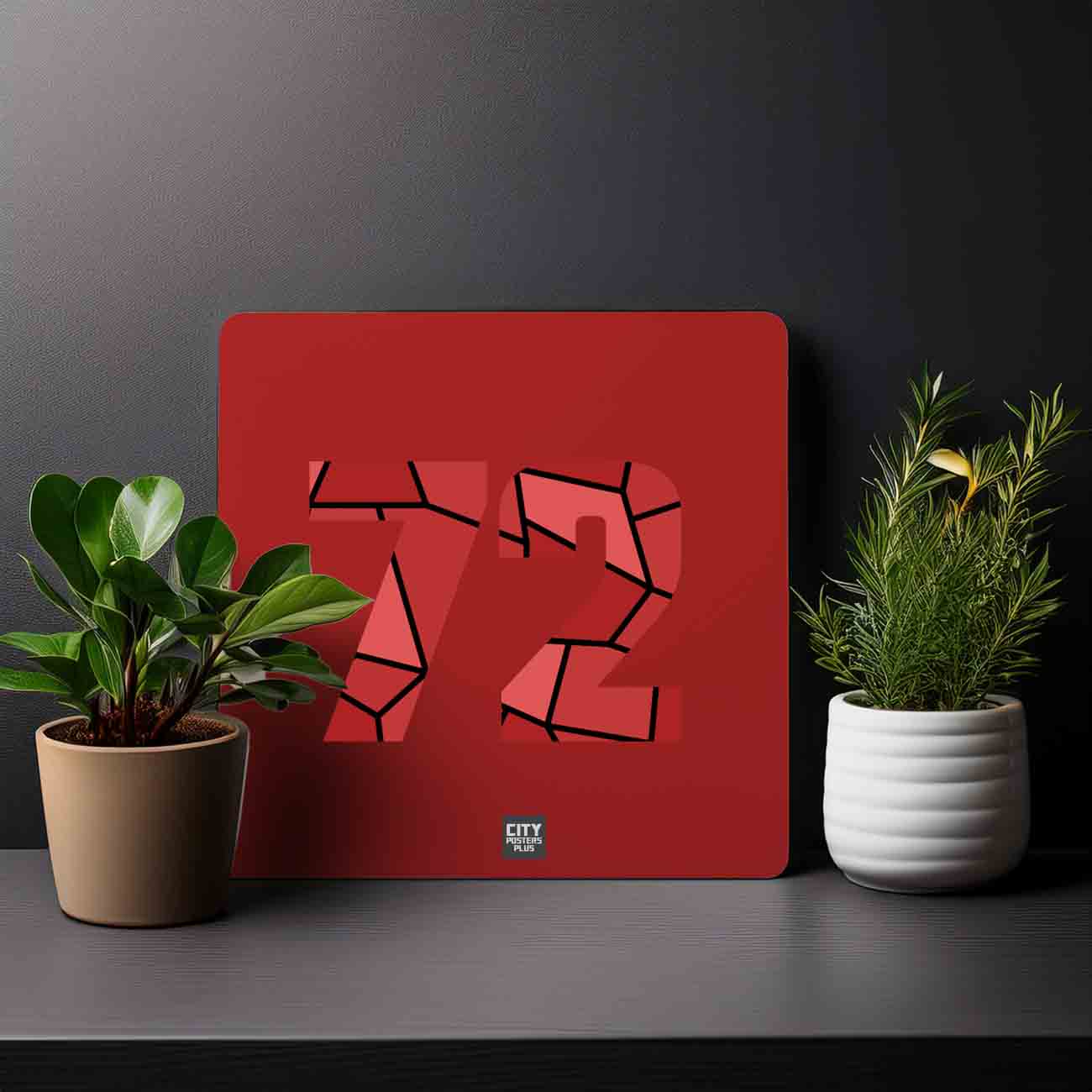 72 Number Mousepad (Red)