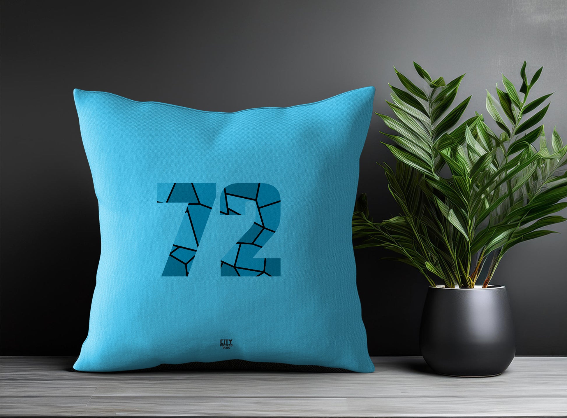 72 Number Square & Rectangle Pillow Cases | Print Deliver Plus by City Posters Plus