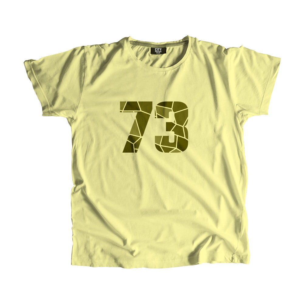 73 Number Men Unisex T-Shirt  (Butter Yellow)| Classic Numeric Graphic Tee