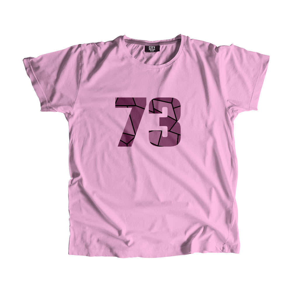 73 Number Men Unisex T-Shirt  (Light Pink)| Classic Numeric Graphic Tee