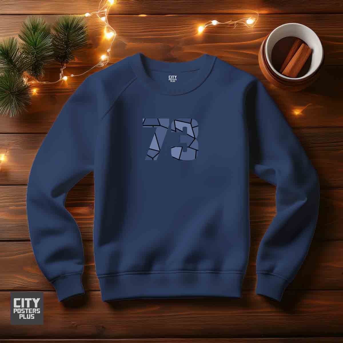 73 Number Unisex Sweatshirt (Navy Blue)  Premium Graphic Crewneck