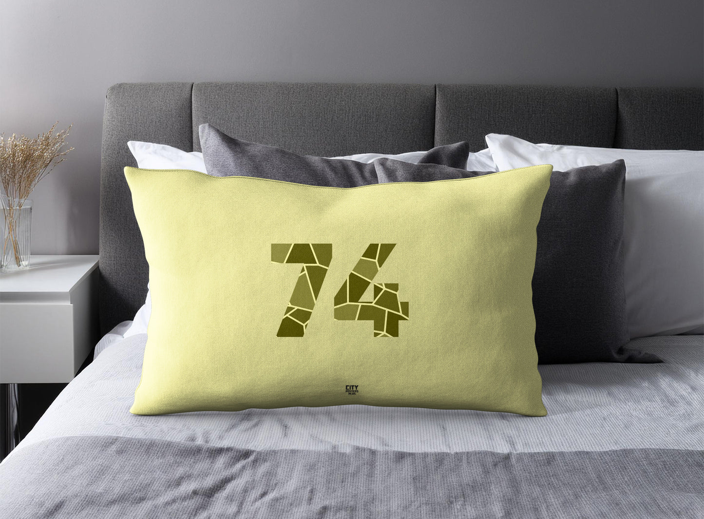74 Number Square & Rectangle Pillow Cases | Modern Numeric Throw Pillow Covers | Print Deliver Plus by City Posters Plus
