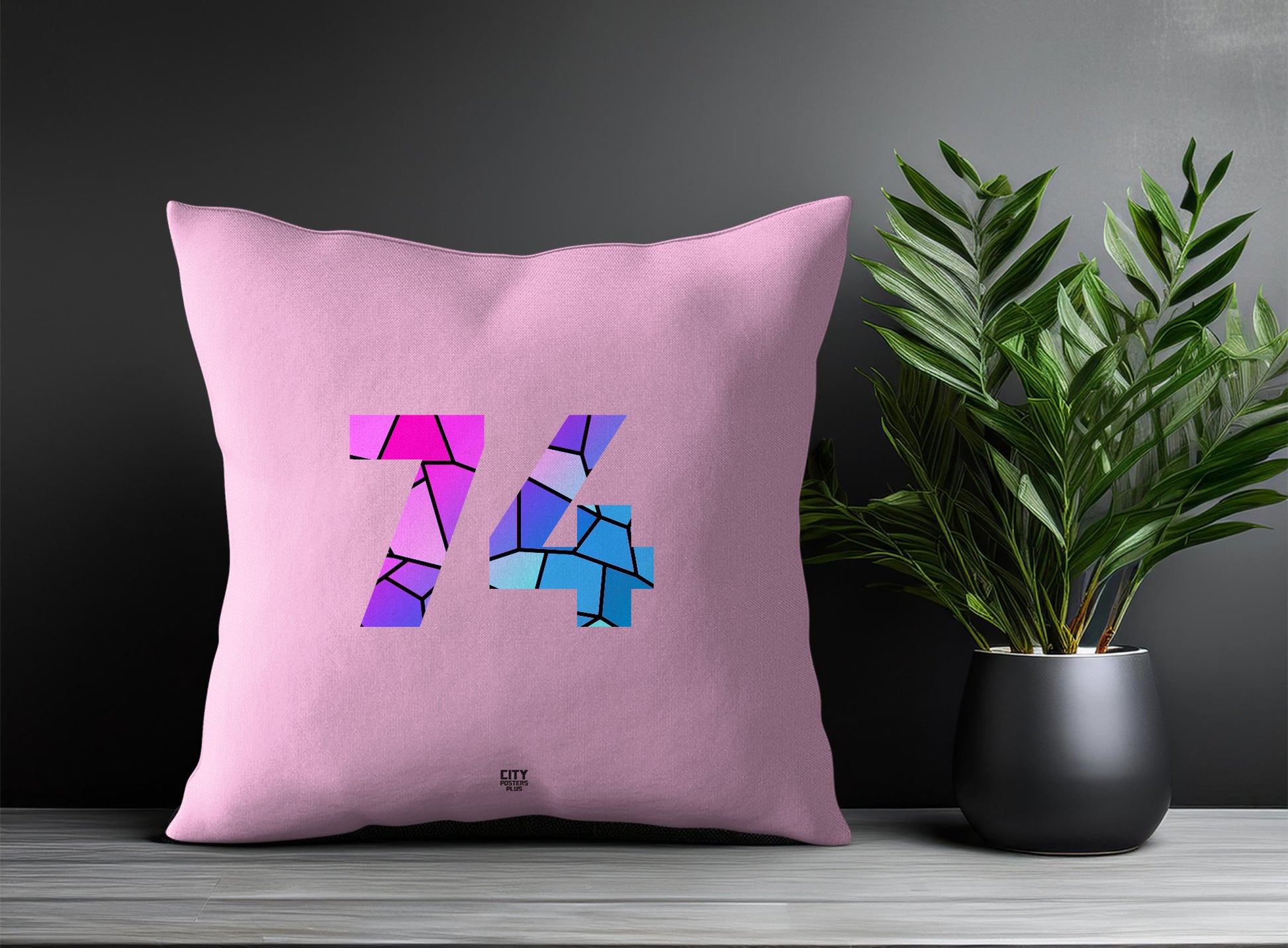 74 Number Square & Rectangle Pillow Cases | Print Deliver Plus by City Posters Plus