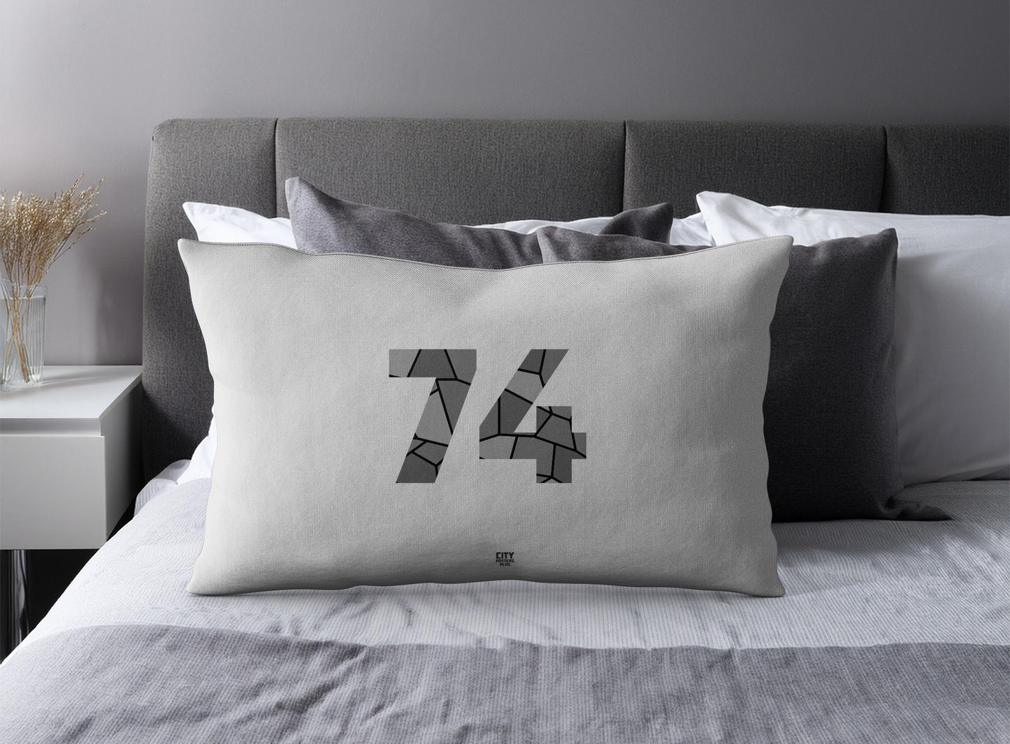 74 Number Square & Rectangle Pillow Cases | Modern Numeric Throw Pillow Covers | Print Deliver Plus by City Posters Plus