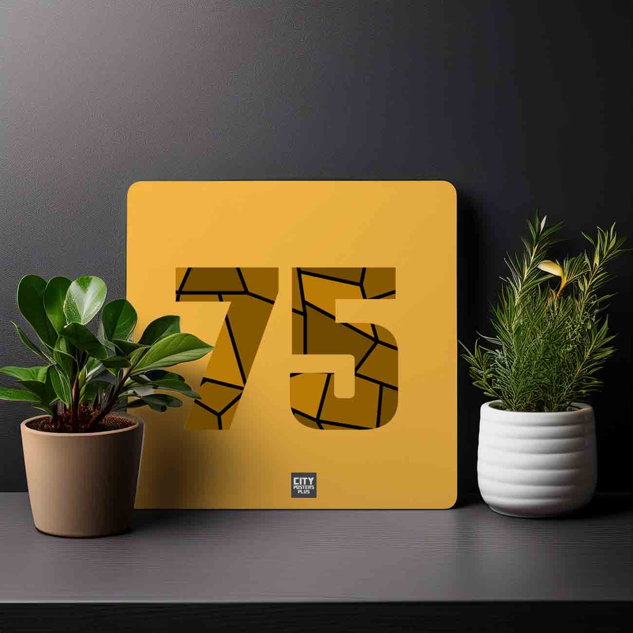 75 Number Mousepad (Golden Yellow)